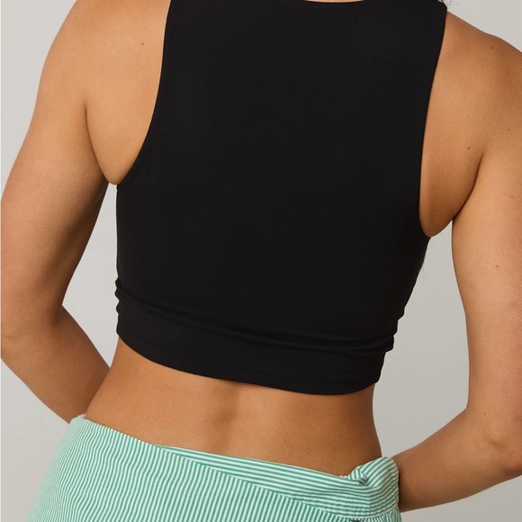 OFFLINE By Aerie Real Me XTRA High Neck Longline Sports Bra in Black - Picture 2 of 5